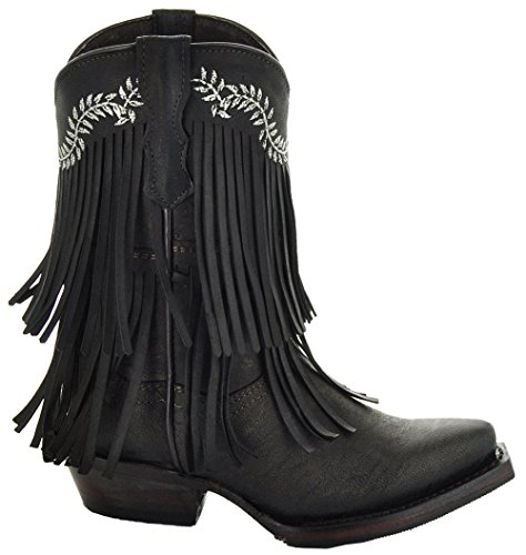 Soto Boots K3006 Dark Brown Little Cowgirl Fringe Boots4