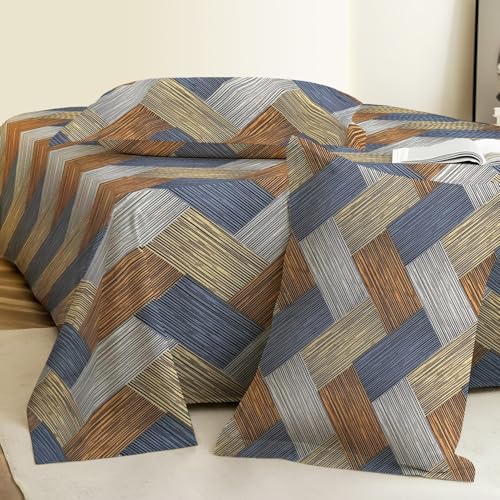 Image of Weave & Decor Super Soft 144 TC 90x90 inches Printed Cotton Double Bed Bedsheet with Two Pillow Covers