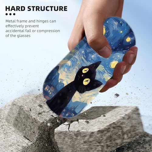 Image of Hard Shell Eyeglasses Case, Travel Portable Protective Glasses Cover Box for Men and Women with Cleaning Cloth