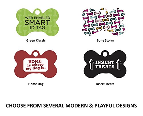 Dynotag® Web Enabled Super Pet Id Smart Tag With Dynoiq™ & Lifetime Recovery Service. Play Series: Bone (Bone Storm) #TOP3