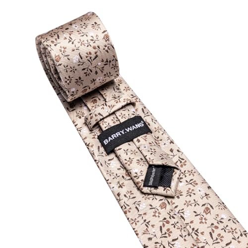 Image of Barry.Wang Ties for Men Silk Tie Sets Polka Dot Woven Necktie Pocket Square Cufflinks Business Wedding