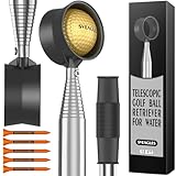 SVEAGLES Golf Ball Retriever Telescopic for Water, 12Ft/9Ft Two-Sided Golf Ball Grabber Stainless Steel Ball Retriever Tool Golf Ball Picker Golf Accessories