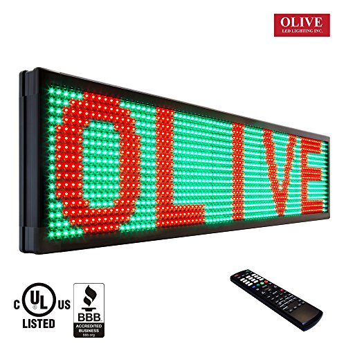 OLIVE LED Sign 3Color RGY, P20, 15\"x91\" IR Programmable Scrolling Outdoor Message Display Signs EMC - Industrial Grade Business Ad machine. - Thumbnail 5