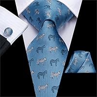 BAJIE Herenstropdas Zijde Heren Bruiloft Stropdas Donkerblauw Strepen Effen Kleur Heren Gift Tie Zakdoek Manchetknopen Pak Business Party