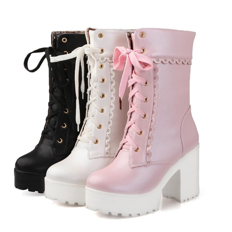 Kawaii Boots Emo Grunge Rave Shoes Goth Cowgirls Boots for Women Plus Size Platform Heeled Western Booties Cute Corporate Whimsy Goth Casual Alternative Fashion for Girls Parties Festivals2