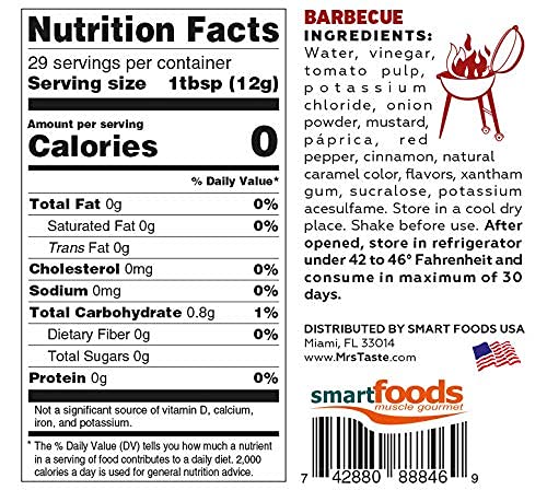 Mrs Taste Sugar Free Bbq, Zero Calories, Zero Sodium, Zero Sugar, High Fiber, Keto Friendly, Paleo Friendly, Condiments And Sauces thumb #1