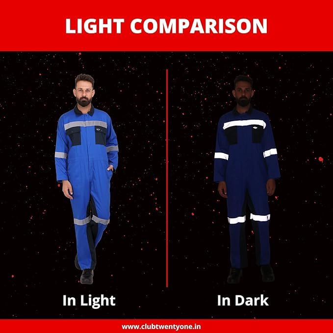 Image of Club 21 Men's Coverall Cotton 210 GSM Boiler Suit for Industrial Purpose, Cotton Breathable Workwear Overall Suit for Men
