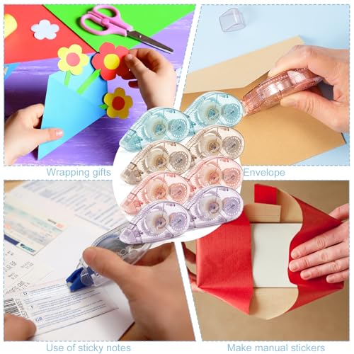 image for HUIRUSO 8 Pack Double Sided Tape Roller, Scrapbook Supplies, Glue Tape