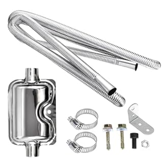 2.5CM/1in Inner Parking Air Heater Exhaust Pipe,300cm Stainless Steel Exhaust Pipe Parking Air Heater Fuel Tank Diesel Gas Vent Hose with Exhaust Muffler (300cm)