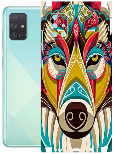 Image of AtOdds - Full Body Back Screen Guard Protector Film - Lamination Wrap Skin Sticker Compatible with Samsung Galaxy A51 | Scratchproof Matte Finish (Mighty Wolf)