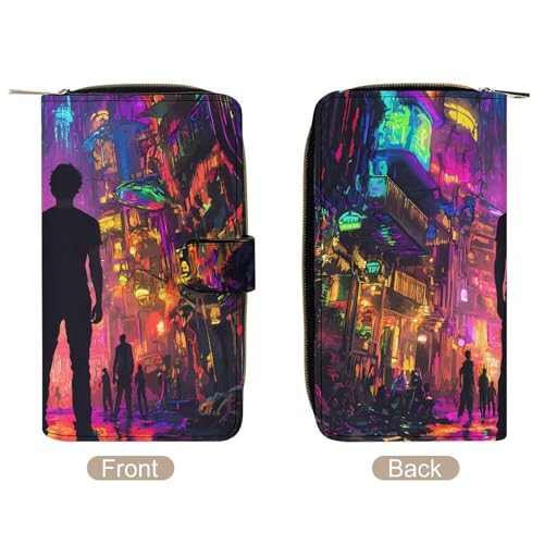 Cyberpunks World Long Wallet for Women Men Purses Coin Pouch Credit Card Holder Organizer3