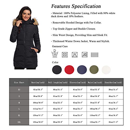 Epsion Women's Hooded Thickened Long Down Jacket Winter Down Parka Puffer Jacket #TOP1