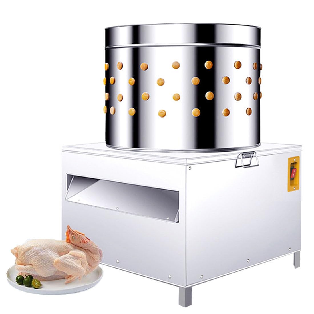 Máquina desplumadora automática de pollo, equipo de desplumado de acero inoxidable para aves de corral, patos, pavos y codornices, capacidad para 3-5 pájaros