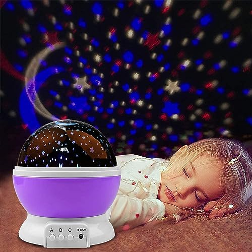 Storio Plastic USB Powered New LED Born Baby Mini Projector Toy - Sooth Relax Sleep Help for Parents - Light Show and Learning for Kids (Round Shape) - Image 2 thumbnail