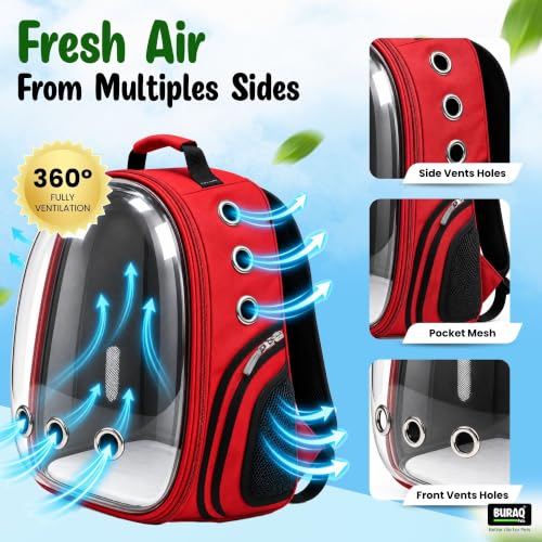 Image of Buraq Pets Astronaut Pro Pet Carrier Backpack for Cats & Puppies