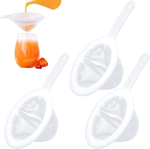 WXJ13 Colador de malla de nailon ultrafino, malla de yogur de alimentos, colador de malla fina de plástico con mango para filtrar jugo, leche, soja,