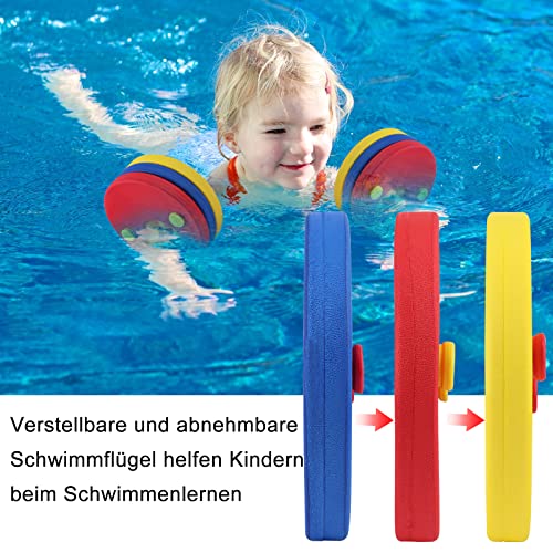 Foto von DIAMOOKY Schwimmflügel für Kinder, Schwimmhilfe Schwimmscheiben für Kinder und Kleinkinder 3-8 Jahre,6 PCS Eva Schaum Schwimmflügel Pool-Set,14-25 kg,Perfekt für Schwimmbad, Strand, Pool
