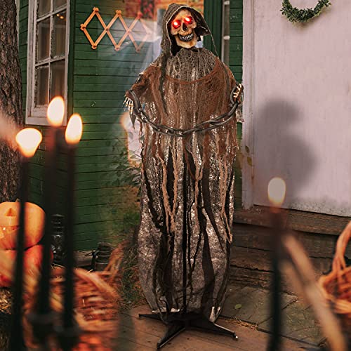 JOYIN 67" Halloween Decorations Outdoor Life Size Animatronics Grim Reaper with Chain の商品画像 7