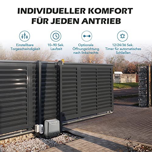 CO-Z Schiebetorantrieb Set bis 1500 kg Hoftorantrieb 550w Garagentorantrieb mit 2 Fernbedienung...