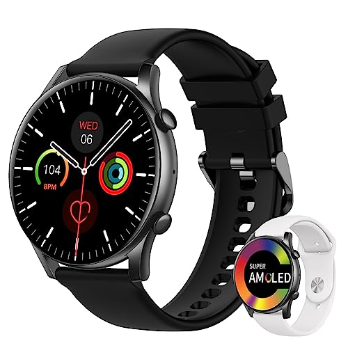 niolina Smartwatch Herren, 1,43" Full Touch Aktivitätstracker und Smartwatch, Fitnessuhr mit Blutdruckmessgerät, Schlafmonitor, IP67 Wasserdicht für iPhone Android Kompatibel