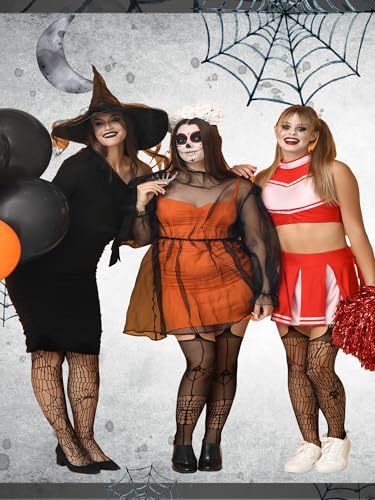 Image of Jadive 6 Pairs Women Plus Size Suspender Tights Fishnet Thigh High Stockings Garter Belt Lingerie Pantyhose