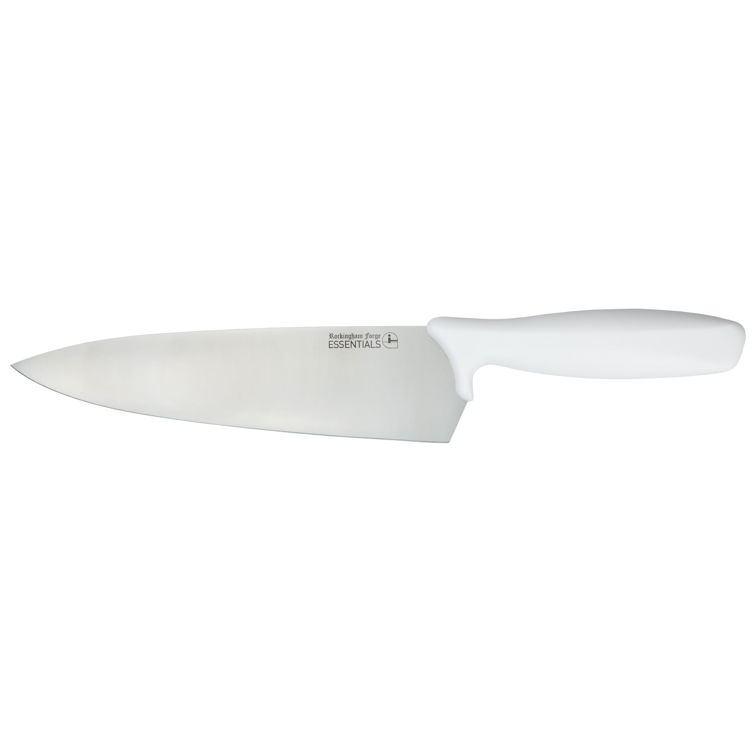 Rockingham Forge Essentials White Handle Chef’s Knife 24cm for Bakery & Dairy - Coloured Knives for Food Hygiene, Allergen and Intolerance - Colour Coded Stainless Steel Kitchen Knives