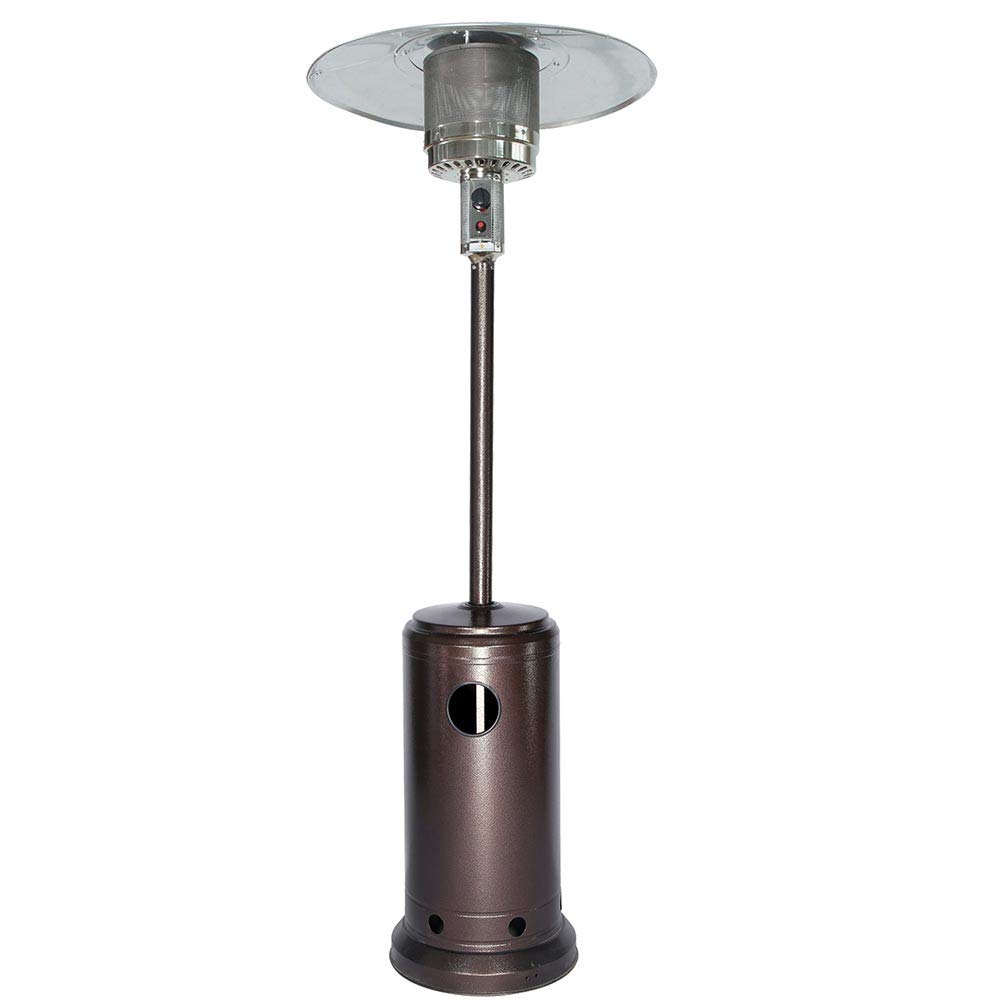 BAKAJI Stufa a Gas GPL Riscaldamento da Patio Giardino Fungo Riscaldante per Esterno Potenza 13KW Altezza 221cm con Accensione Piezoelettrica Vano Bombola e Ruote per Trasporto (Moka)