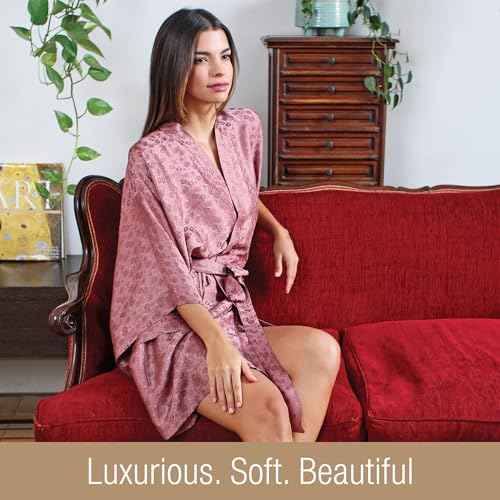 Luxury Artisan Silk Robes For Women, Washable Pure Silk Kimono Robes Jacquard2