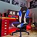 JUMMICO Gaming Chair Ergonomic Leather Racing Computer Chair High Back Adjustable Swivel Executive Office Desk Chair with Flip-Up Armrest (Blue)