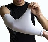 YISEVEN Mangas de Brazo Deportes Unisexo - Manga de Compresión Elástica Cubre Brazos Protección Sol UV - Manguitos Ciclismo Correr Protección Baloncesto Golf y Fútbol para Hombre y Mujer - Blanco