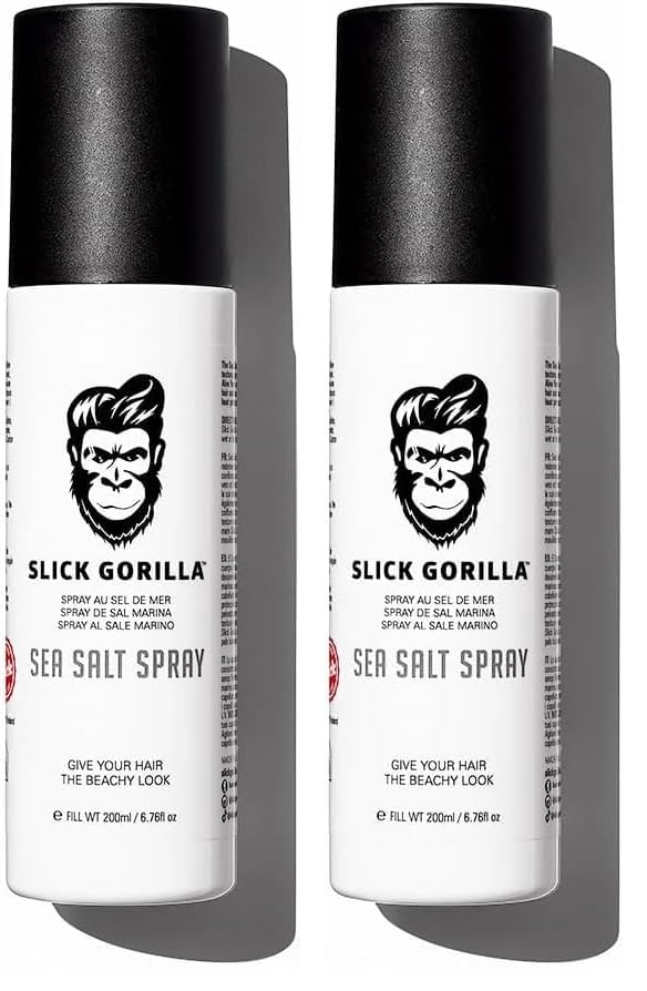 Slick Gorilla Spray de Sal Marina para Hombres 200 ml | Spray Texturizante | Volumen Ligero | Acabado Mate | Textura Natural | Fijación Flexible (Paquete de 2)