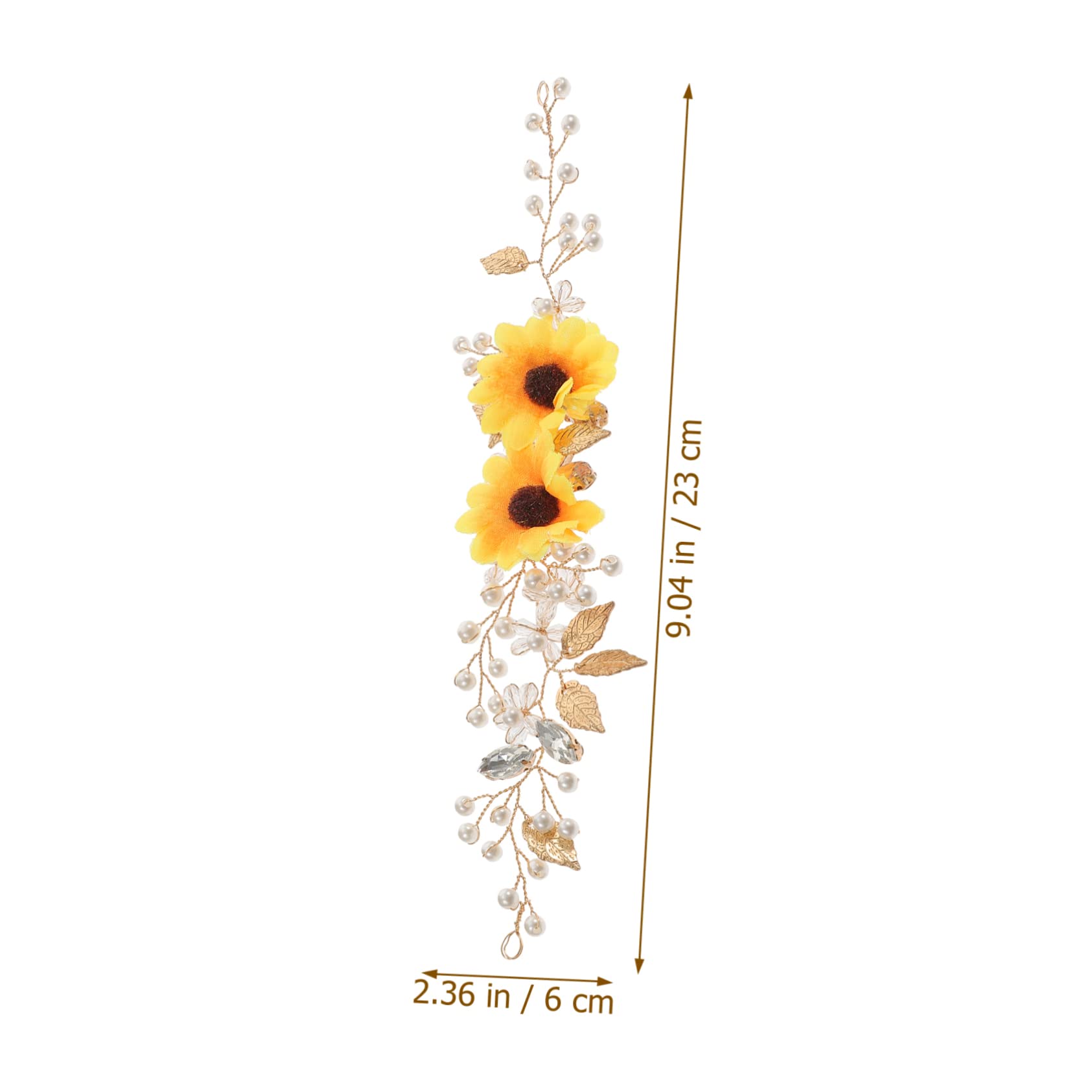 CALLARON Sunflower Bride Headband Wedding Tiara Decorative Floral Hair Accessory for Women Special Occasions Proms Bridal Showers - Image 2