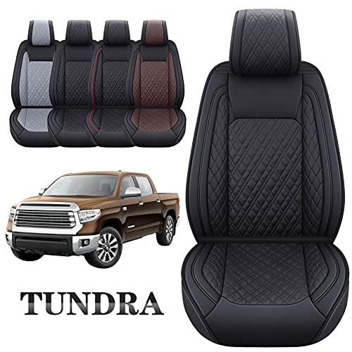 Image of Aierxuan Front Toyota Tundra Seat Covers Waterproof Leather (Black)