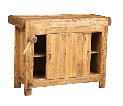 Banc De Travail En Bois Massif De Tilleul – Biscottini – Finition Naturelle – Fabriqué UE