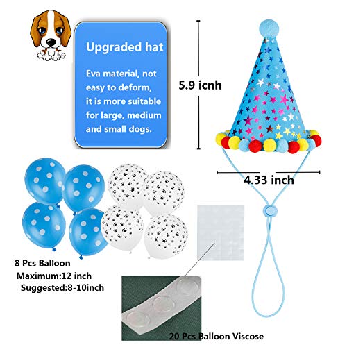 TCBOYING Dog Birthday Bandana, Dog Birthday Boy Hat Scarfs Flag Balloon with Cute Doggie Birthday Party Supplies… - Image 7