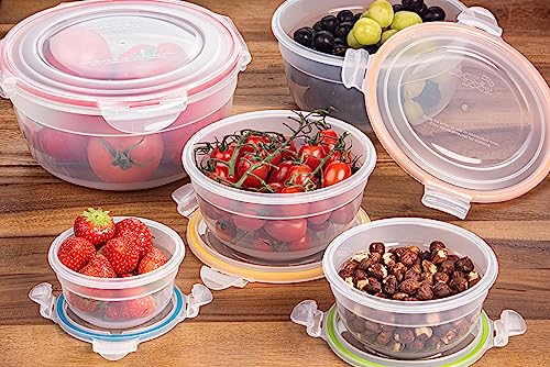 Image of LocknLock Nesting Set of 5 Round Airtight Food Storage Containers and Lids