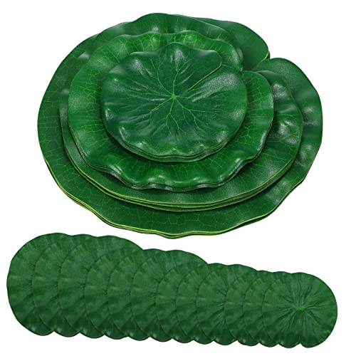 GLEAVI 3 Series Hoja De Loto Simulada Dejar Estanque Piscina Agua Decoración Falso Interior Plantas Flotantes Artificiales del Acuario Plantas Simuladas Eva 16 Piezas X 3