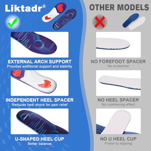 Image of Arch Support Insoles for Flat Feet, Work Boots, Plantar Fasciitis Relief