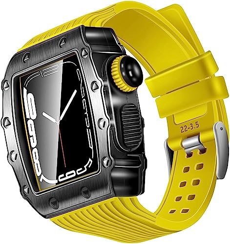 Coque de montre en zinc SCHIK et bracelet silicone premium pour iWatch Series 8 7