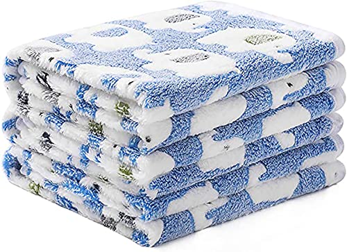 KASTWAVE 3 Pieces Blankets Super Soft Fluffy Premium Cute Elephant Pattern Pet Blanket Flannel Throw for Dog Puppy Cat