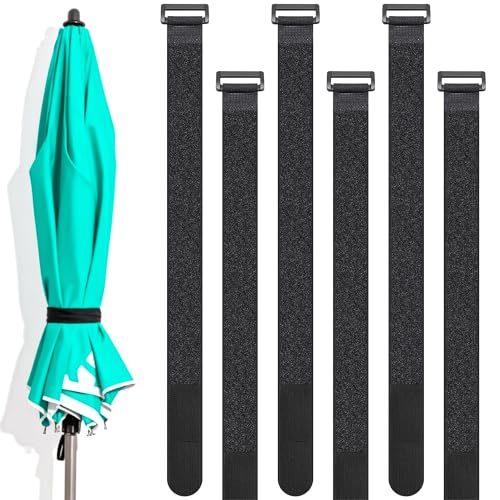 KEPYDRMTF Reusable Patio Umbrella Tie Strap,Self Adhesive Adjustable Securing Straps for Parasol Multipurpose Patio Umbrella Accessories (8)