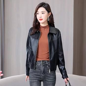 Amazon | [KanshaMingMa] レザージャケット ショート丈