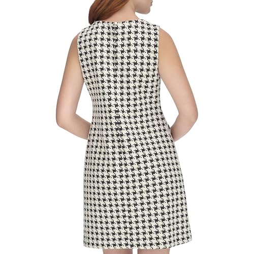 Image of Tommy Hilfiger Women's Sleeveless Boat Neck Textured Knit Shift Mini Dress