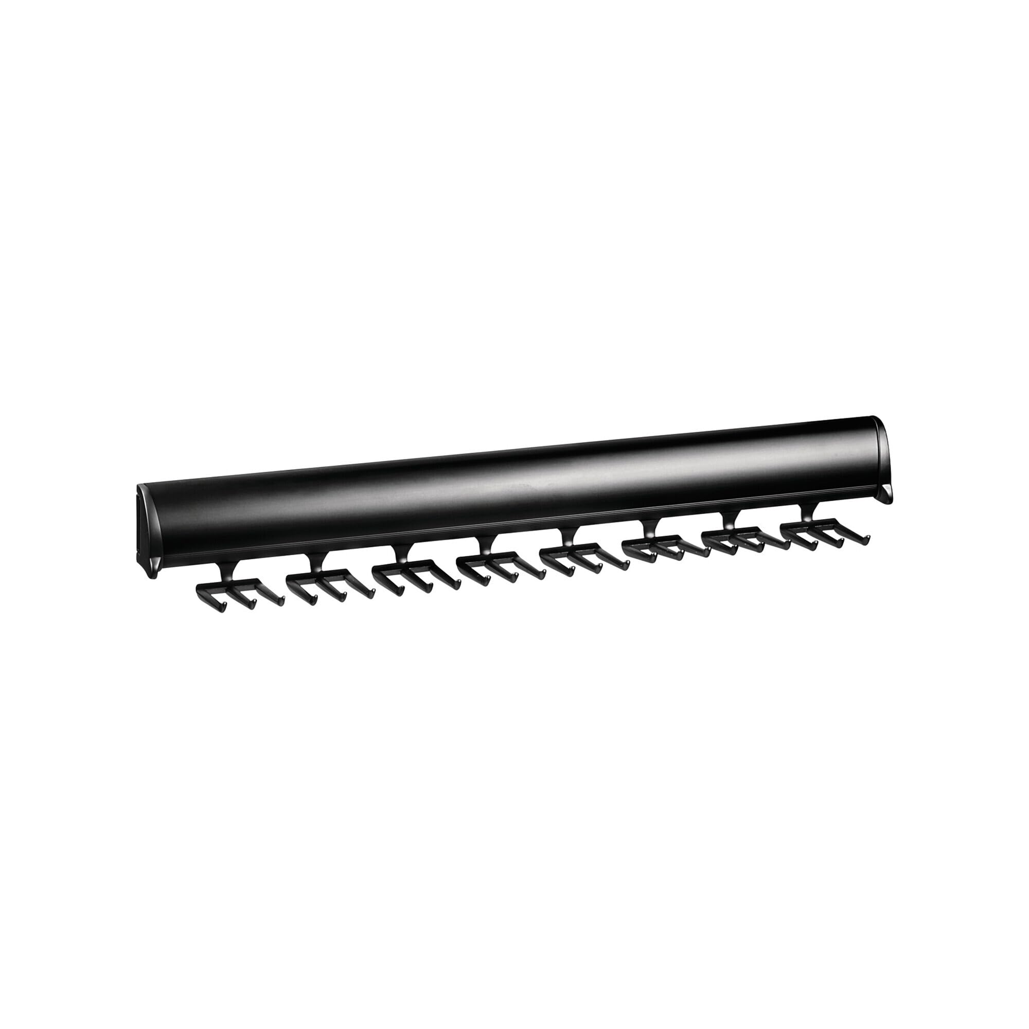 Brixwell QIL9-004 Tie Rack, 24 Hook with Full Extension Slide Black Finish