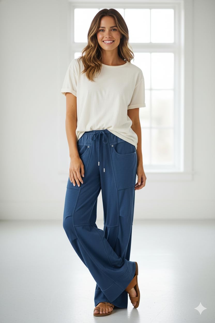 FASHIONSPARK Womens Baggy Sweatpants Casual Wide Leg Pants Patchwork Loose Lounge Pants Fall Outfits with Pockets - Image 3