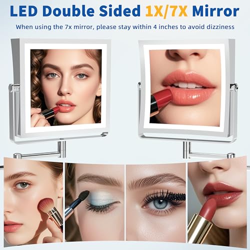 Miroir mural lumineux Ruacq pour se maquiller et réussir sa routine soin du visage - 6