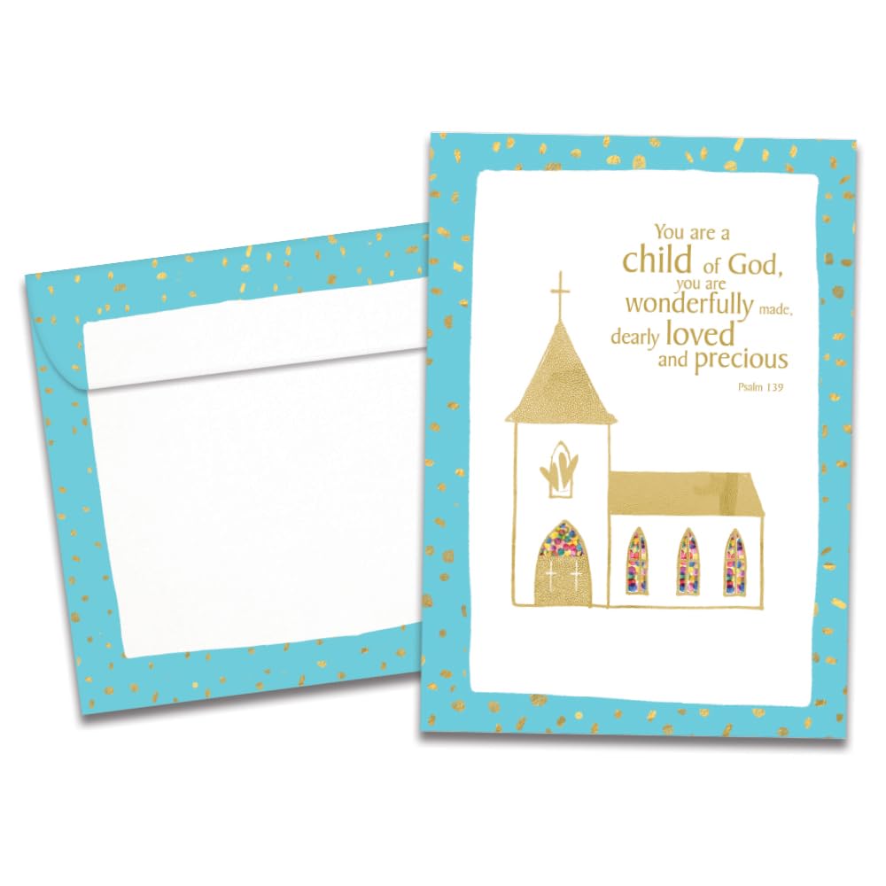 Tree-Free Greetings - First Communion/Confirmation/Baptism Card - Artful Designs - 1 Card + Matching Envelope - Made in USA - 100% Recycled Paper - 5