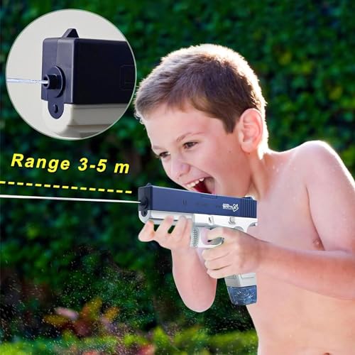 Image of MOROVIK Electric Holi Water Toy Pistol Toy Gun Rechargeable With Pressure Mechanism For Range Upto 30 Plus Feet A Powerful Squirt Guns For Kids Pool Beach Party Games And Outdoor Water Fun (Style 1)