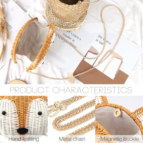 Rattan Purses for Women Summer Beach Woven Crossbody Straw Purses with 1 Pair Rattan Earrings2