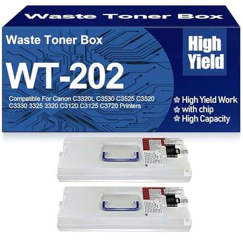 SXLXYOF WT-202 Caja de tóner Residual C3520 C3330 C3125 Contenedor Cartucho tóner Residual Compatible para Canon C3320L C3530 C3525 C3520 C3330 3325 3320 C3120 C3125 C3720,WT202-2PC